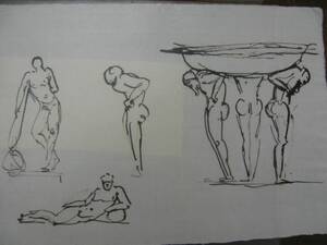 Figurstudie, Carl August Ehrensvärd1745-1800 Svart bläck 29