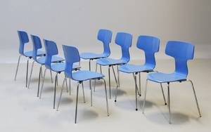 Arne Jacobsen 1902-1971. Sæt på otte stole, model 3103 8