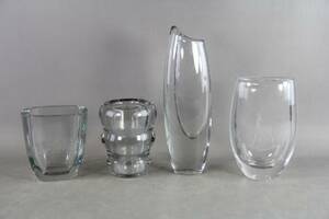 Vaser i kristall 4 st, bla Orrefors