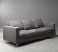 Soffa, 3-sits, grå textilklädsel
