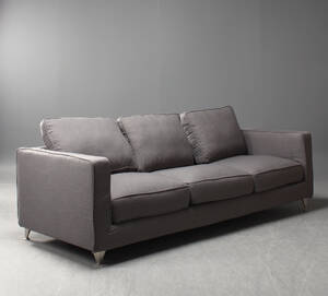 Soffa, 3-sits, grå textilklädsel