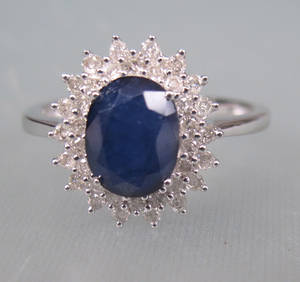 Safir- og brillantring