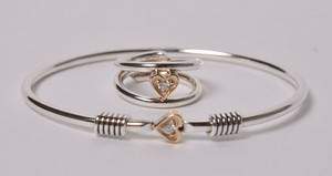 Smykkesæt af sterling sølv og 14 kt. guld - Randers sølv