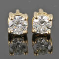 Earrings in 18kt set with brilliant cut diamonds 0.44 ct 2