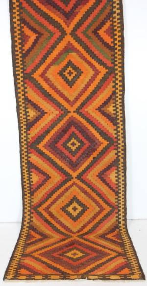 Orientalisk flatvävd matta, Harsin kelim, 320x110 cm