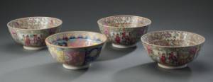 Fire kinesiske skåle af porcelæn 4