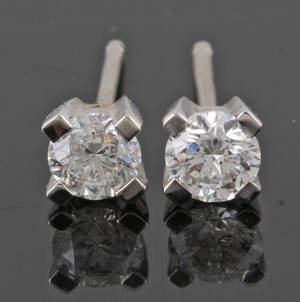 Diamond earrings in 14kt approx. 0.50ct 2