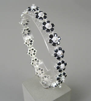 Safir- og diamant armbånd 