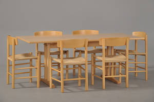 Børge Mogensen, 1914-1972 Folkestole af bøg, model J-39 samt shakerbord af bøg 7