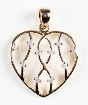 Vedhæng af 9 kt guld, diamanter