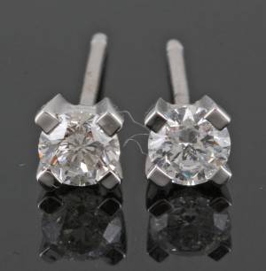 Diamond earrings in 14kt approx. 0.50ct 2
