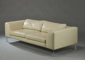 2.5-pers sofa, hvid læder