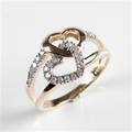 Hjertering med diamanter ca. 0.25 ct 