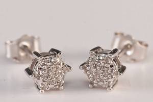 Par diamantørestikkere ca. 0,26 ct. 2