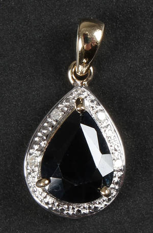 Safir- og diamantvedhæng