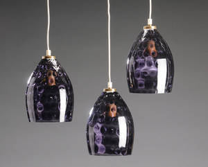 Tre pendler af violet glas 3