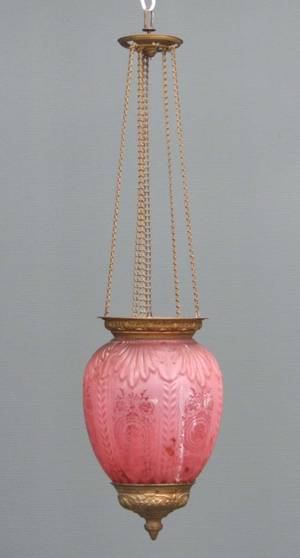 Ampel af rødt glas ca.1880 