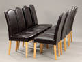 Moderne design. Otte stole, læder. 8