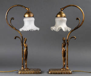Par bordlamper, art nouveau stil 2