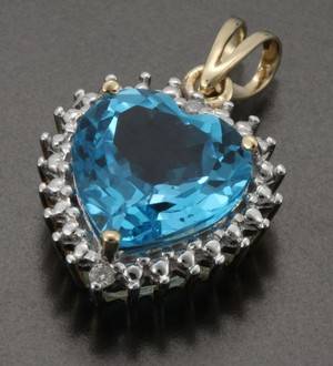 Vedhæng med topaz og diamanter