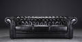 3-pers. Chesterfield sofa, sort 