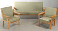 Hans J.. Wegner. Sofa og 2 lænestole af massiv eg fra Getama. 3.