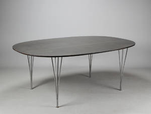 Piet Hein  Bruno Mathsson. Super ellipse bord, wenge bejdset