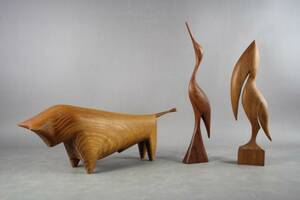 Figuriner i teak 3 st