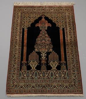 Persisk Qum silketæppe, 158x109 cm.