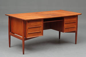Hansens Møbelindustri Fritstående skrivebord, teaktræ