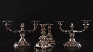 Två par ljusstakar i nysilver 4