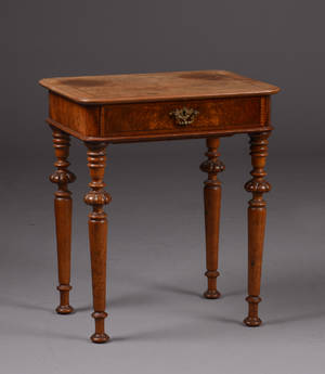 Christian IX sybord af nøddetræ, ca. 1860-80