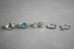 Ringar i silver 5 st