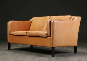 To-pers. sofa, læder, dansk møbelproducent