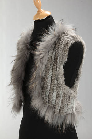 Vest af kanin og racoon, str. XSS