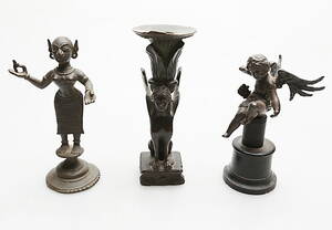 FIGURINER 3 st, möjligen brons, 181900-tal.