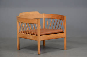Dansk møbelproducent Stol af egetræ, tremmesider, 1960erne