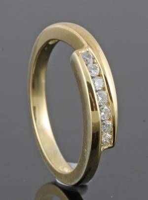 Diamond ring in plated gold approx. 0.16ct
