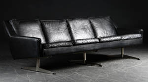 Dansk møbelproducent. Fire-personers lædersofa