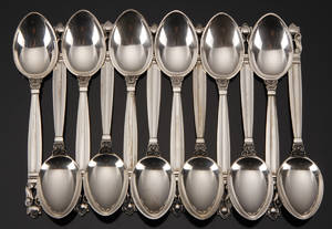 Kaffeskeer af sterlingsølv, Johan Rohde for Georg Jensen, KongeAcorn 12