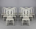 Stolar, gustaviansk stil, modell Axet, 12 st