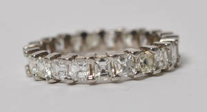 Alliancering med Asscher-cut diamanter - ca. 4 ct