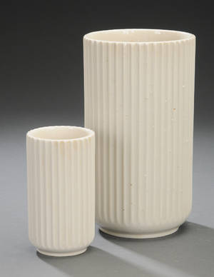 Lyngby Porcelæn. To vaser, porcelæn. 2