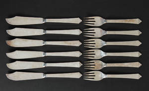 Harald Nielsen for Georg Jensen, Pyramide bestik, sterling sølv 12