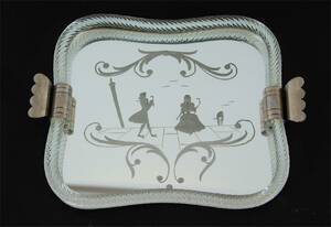 Serveringsbricka, troligen Italien, omkring 1900-talets mitt
