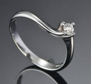 Brillant solitairering, ca 0.10 ct
