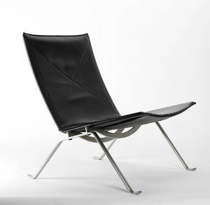Poul Kjærholm, fåtölj PK22, svart läder