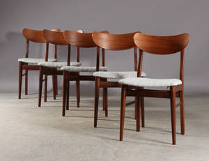 Spisestole, teaktræ, dansk møbelproducent 5 