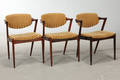 Kai Kristiansen. Tre stole, palisander og uld, model 42 3 
