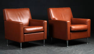 Par lænestole, cognacsfarvet læder 2